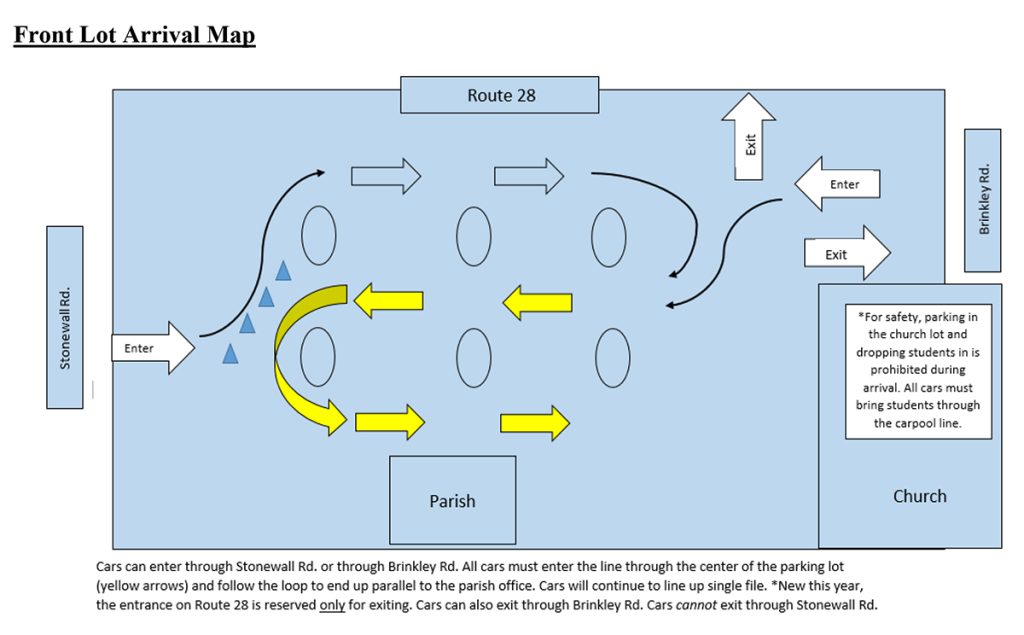 Carpool Front Parking Lot Arrival Map - 2025-2026