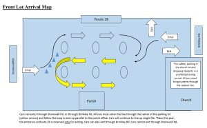 Carpool Front Parking Lot Arrival Map - 2025-2026